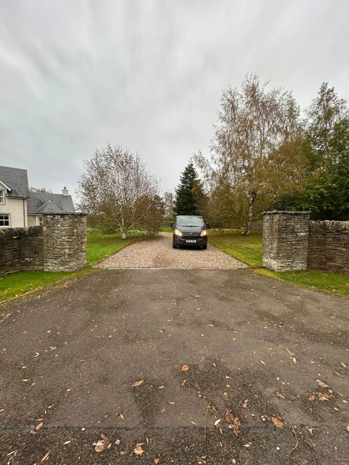 Driveway entrance before automated swing gate installation in Tibbermore Perth