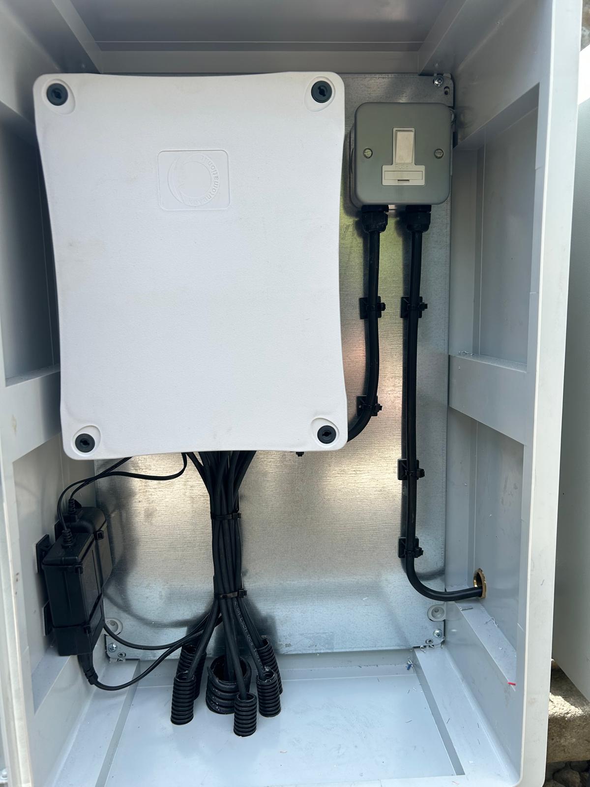 KEY automation controller wired into the weatherproof enclosure at Edinample Castle by KLR Design