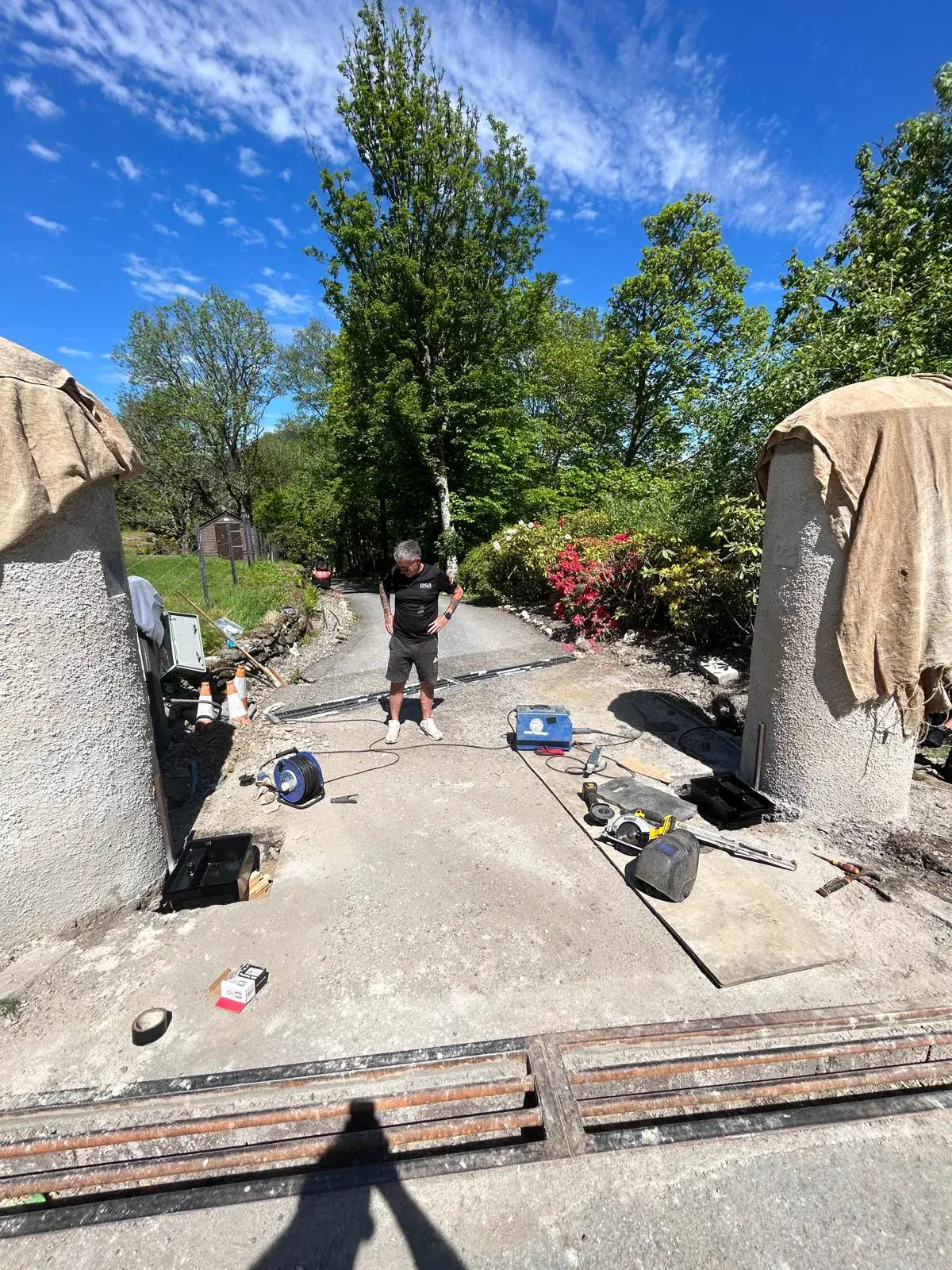 Edinample Castle entrance site preparation and underground motor installation by KLR Design Limited