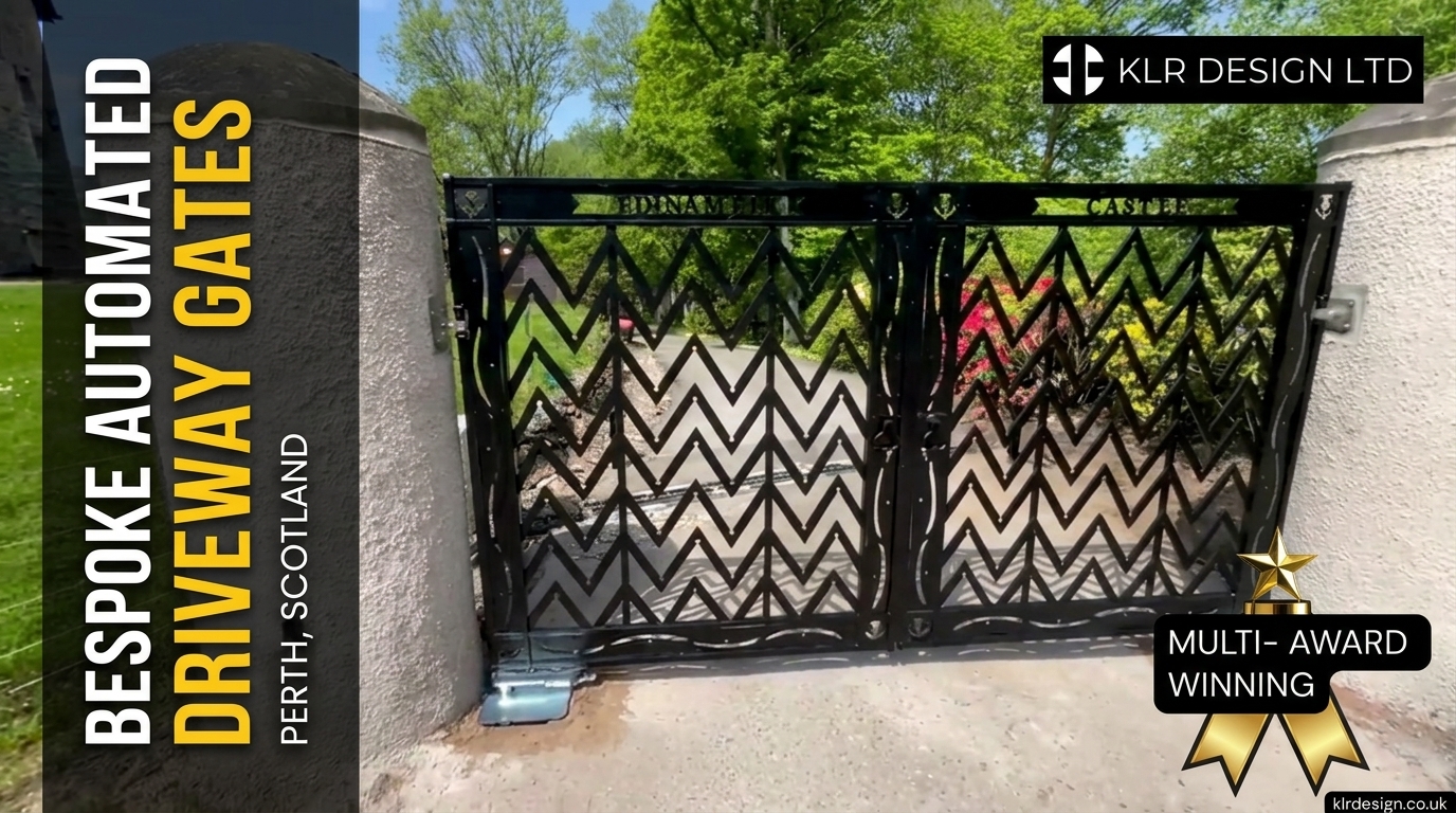 KLR Design bespoke automated driveway gates — Perth, Scotland (multi-award winning)
