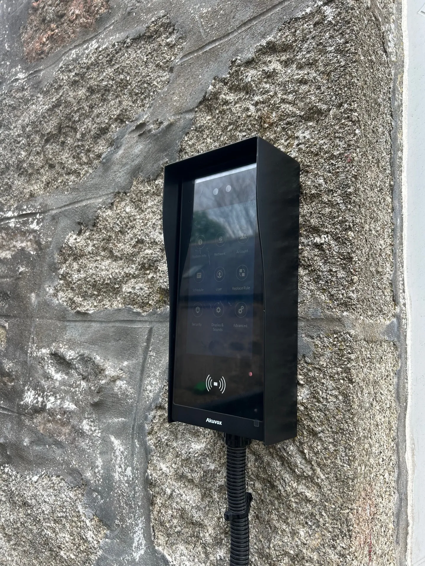 Akuvox E18C touchscreen intercom with NFC reader