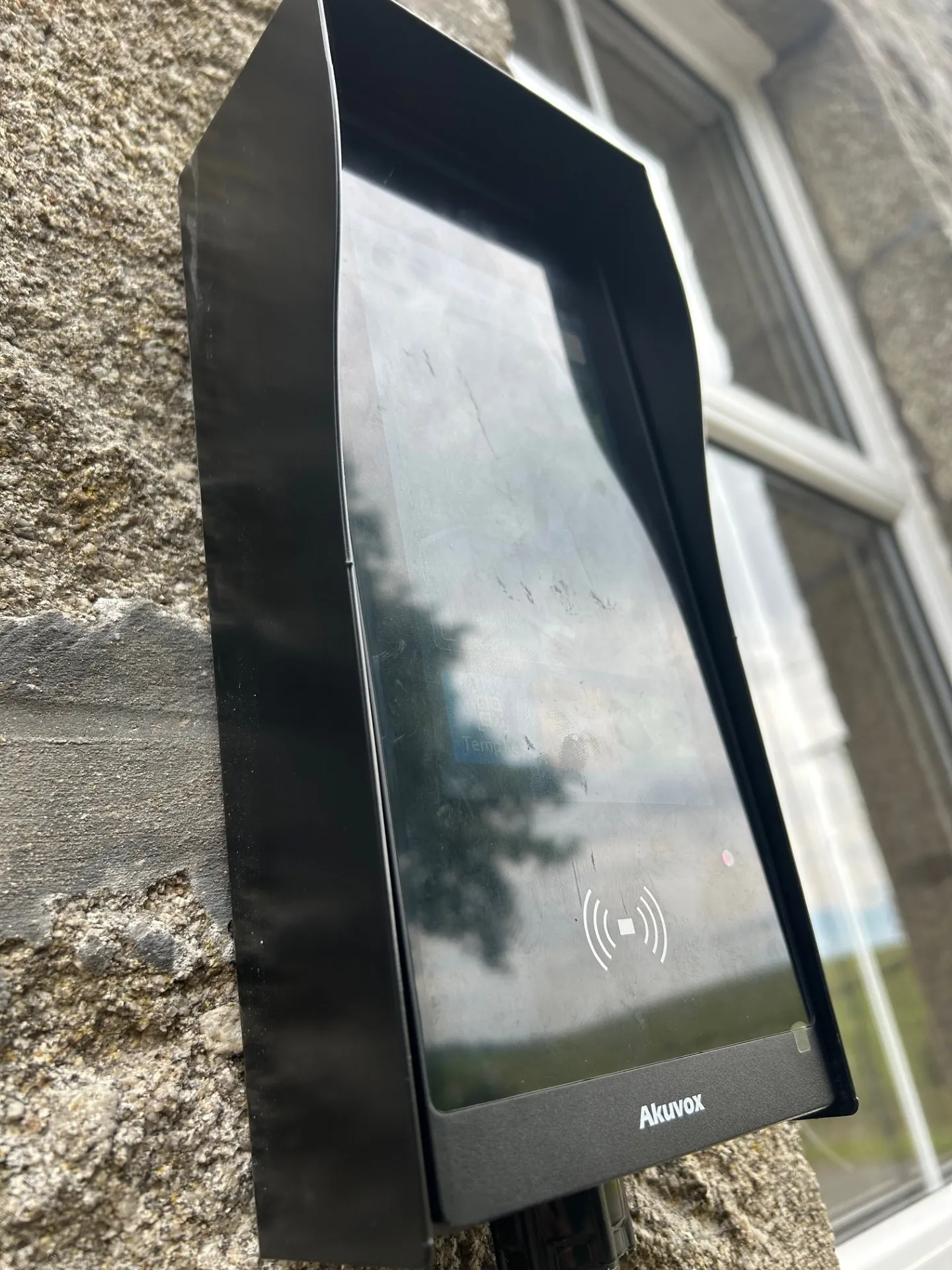 Akuvox video intercom installed for electric gate access control by KLR Design Limited