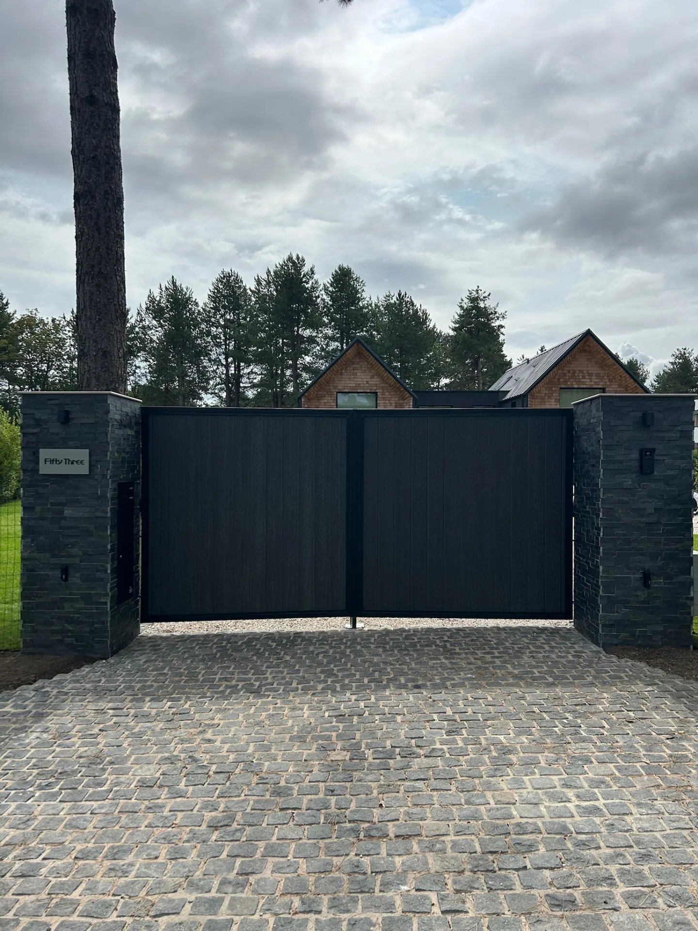 Automatic electric gates for a coastal property in Ayrshire by KLR Design Limited