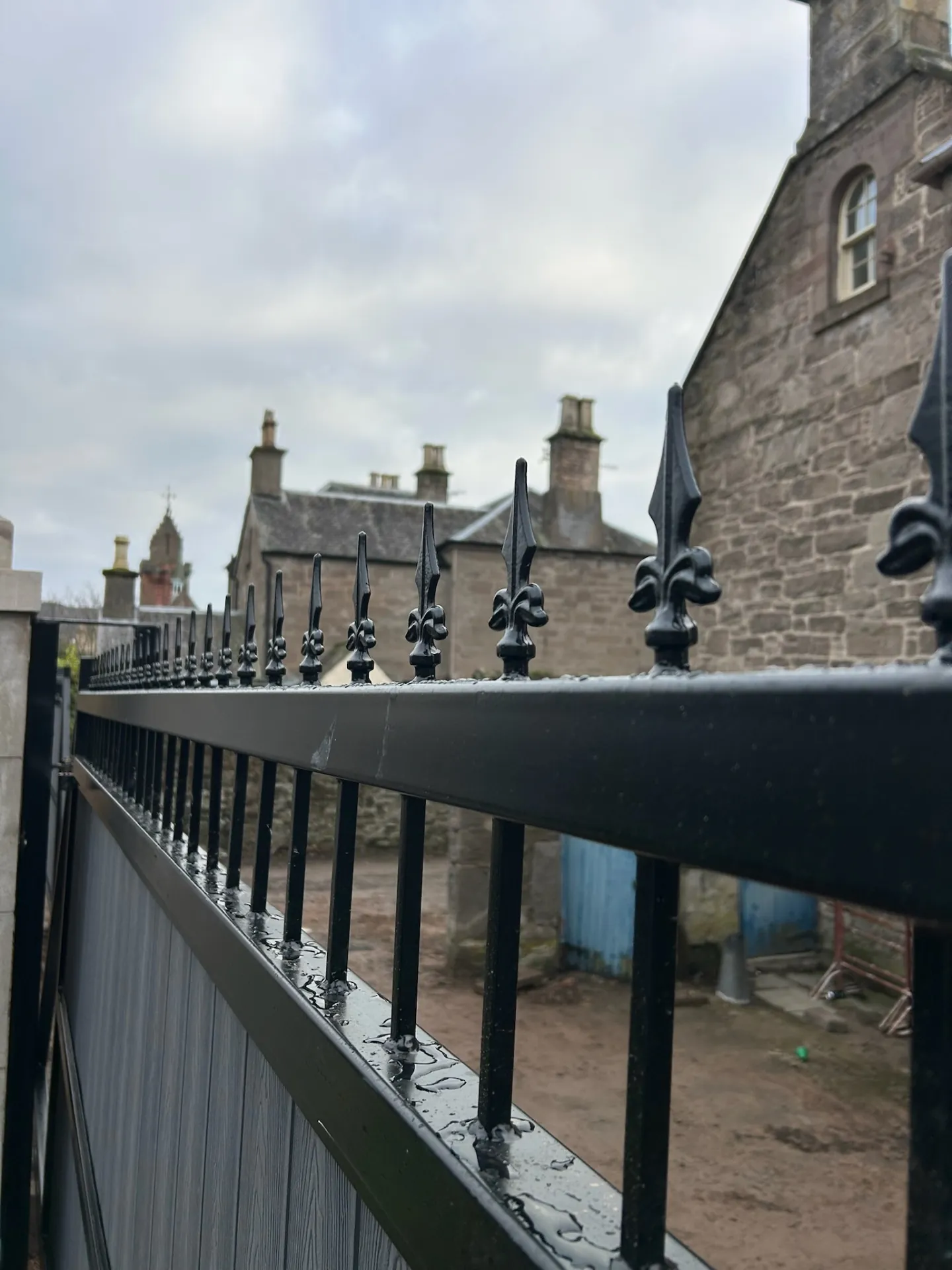 Hybrid Railing with Fleur-de-lis Finials