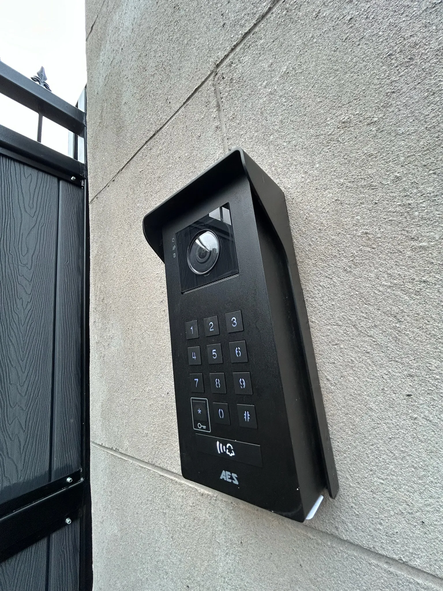 Commercial access control keypad and video intercom installed in Scotland by KLR Design Limited