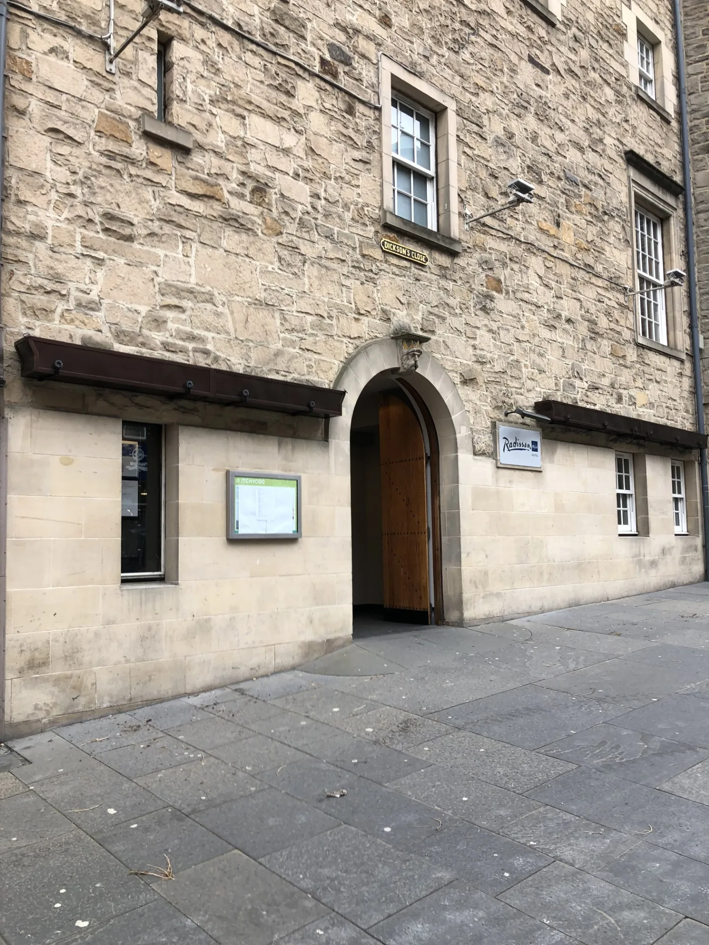 Before — Radisson Blu entrance Royal Mile, prior to KLR Design commercial installation