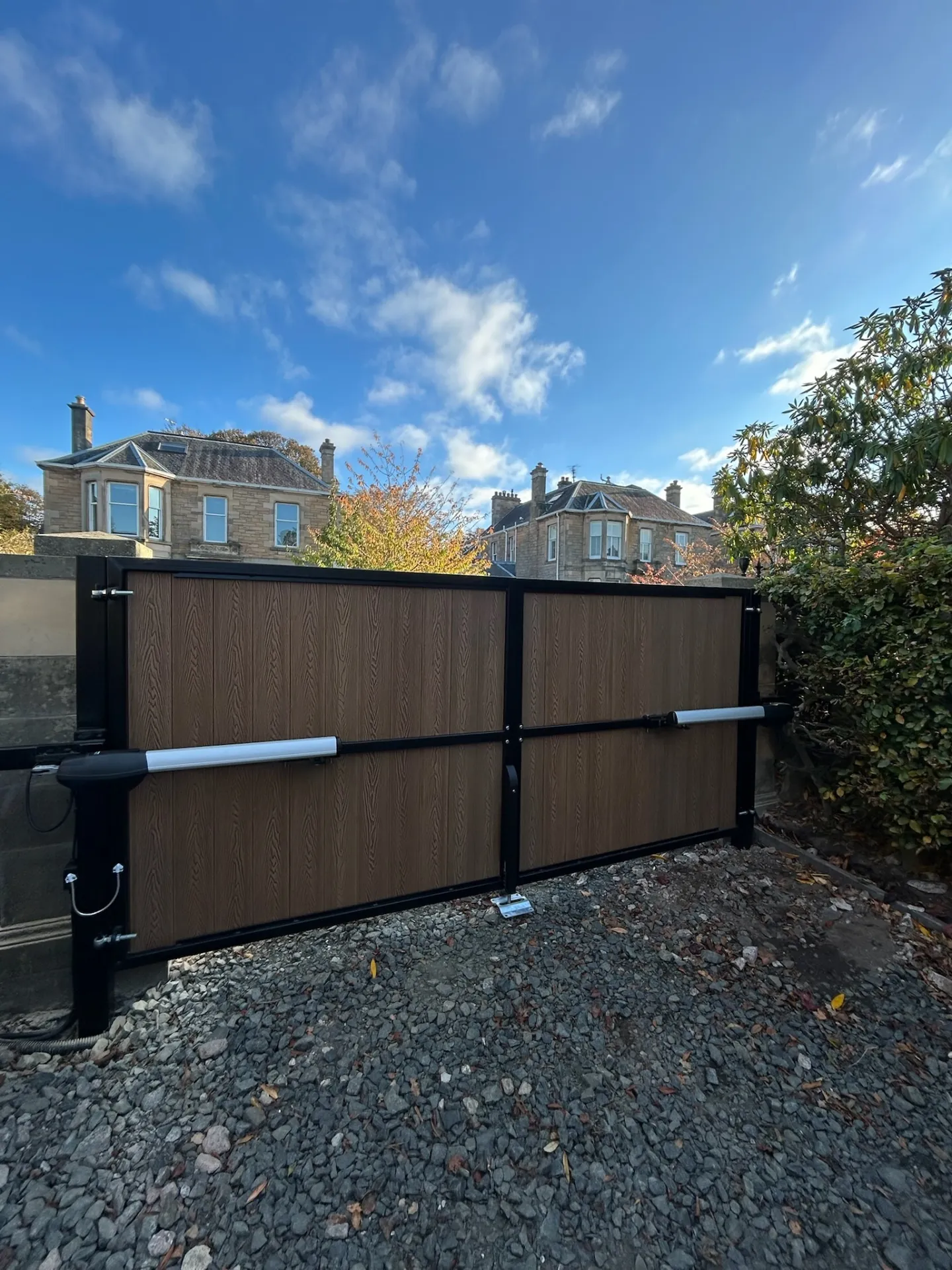 Premium electric gate installation serviced by KLR Design Limited at an Ayrshire property
